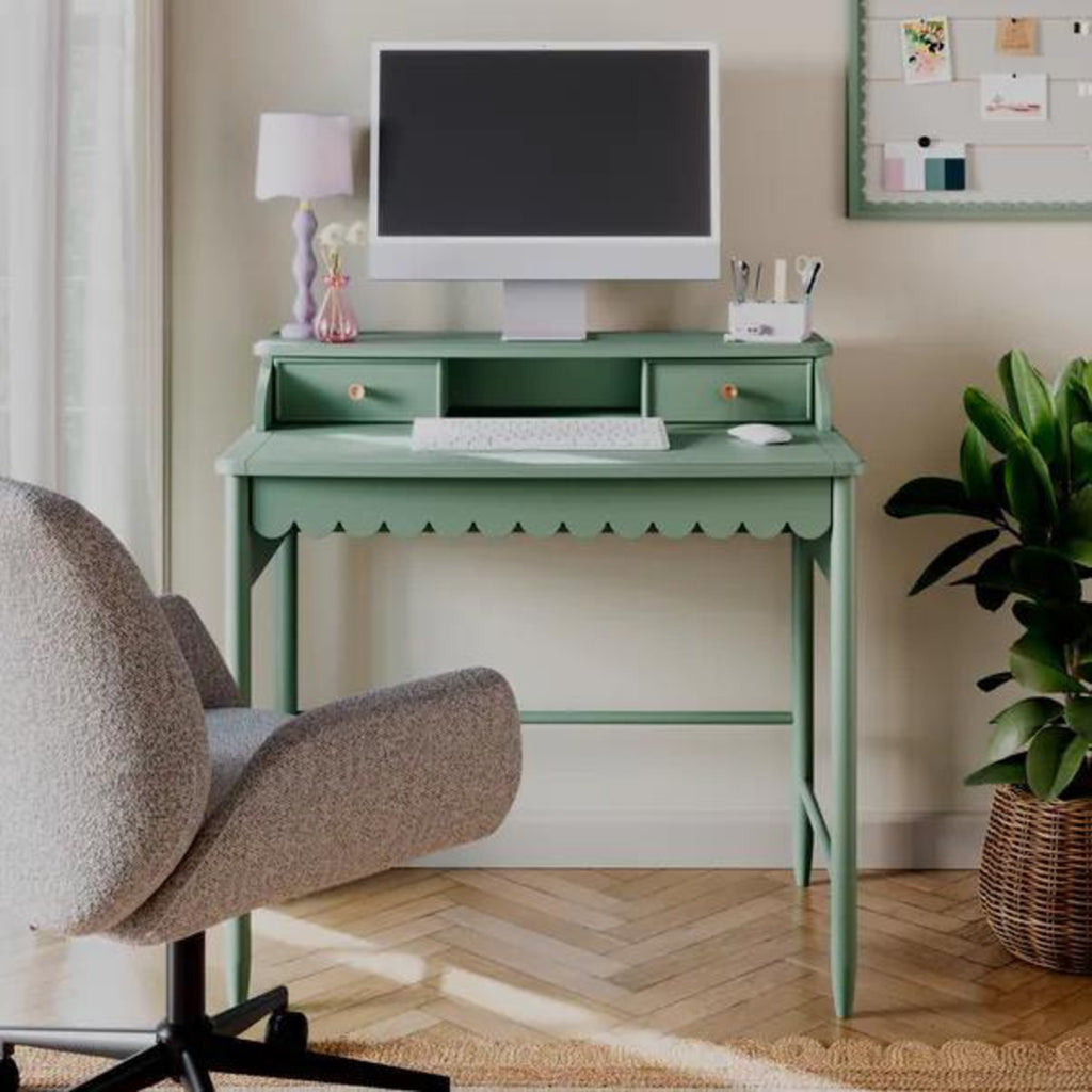 Zaira Classic Solid Wood Writing Desk with 2 Drawers