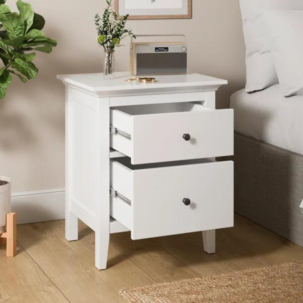 Wynmist Solid Wood 2 Drawer Nightstand