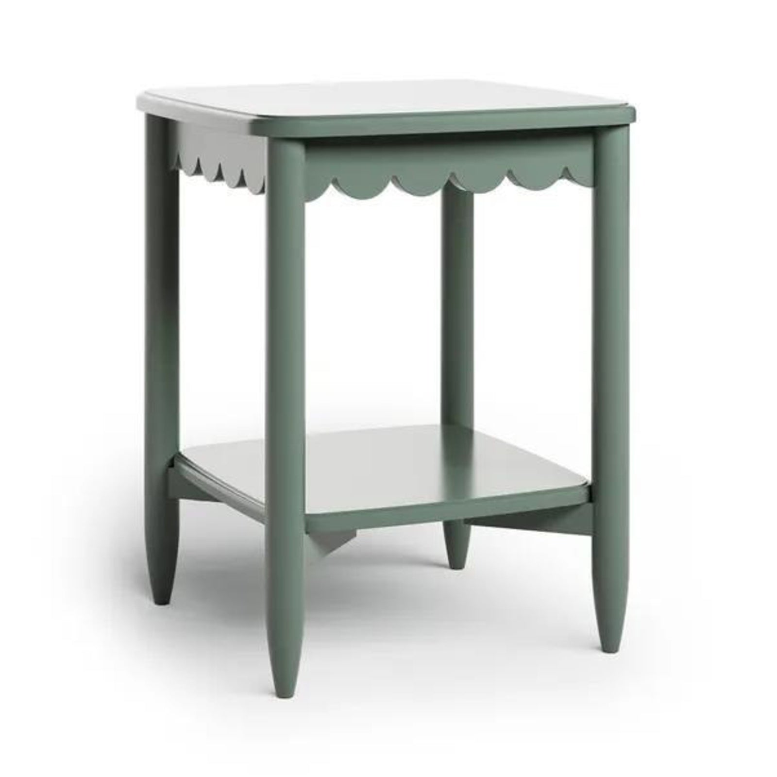 Zaira Classic Solid Wood Side Table with Lower Shelf