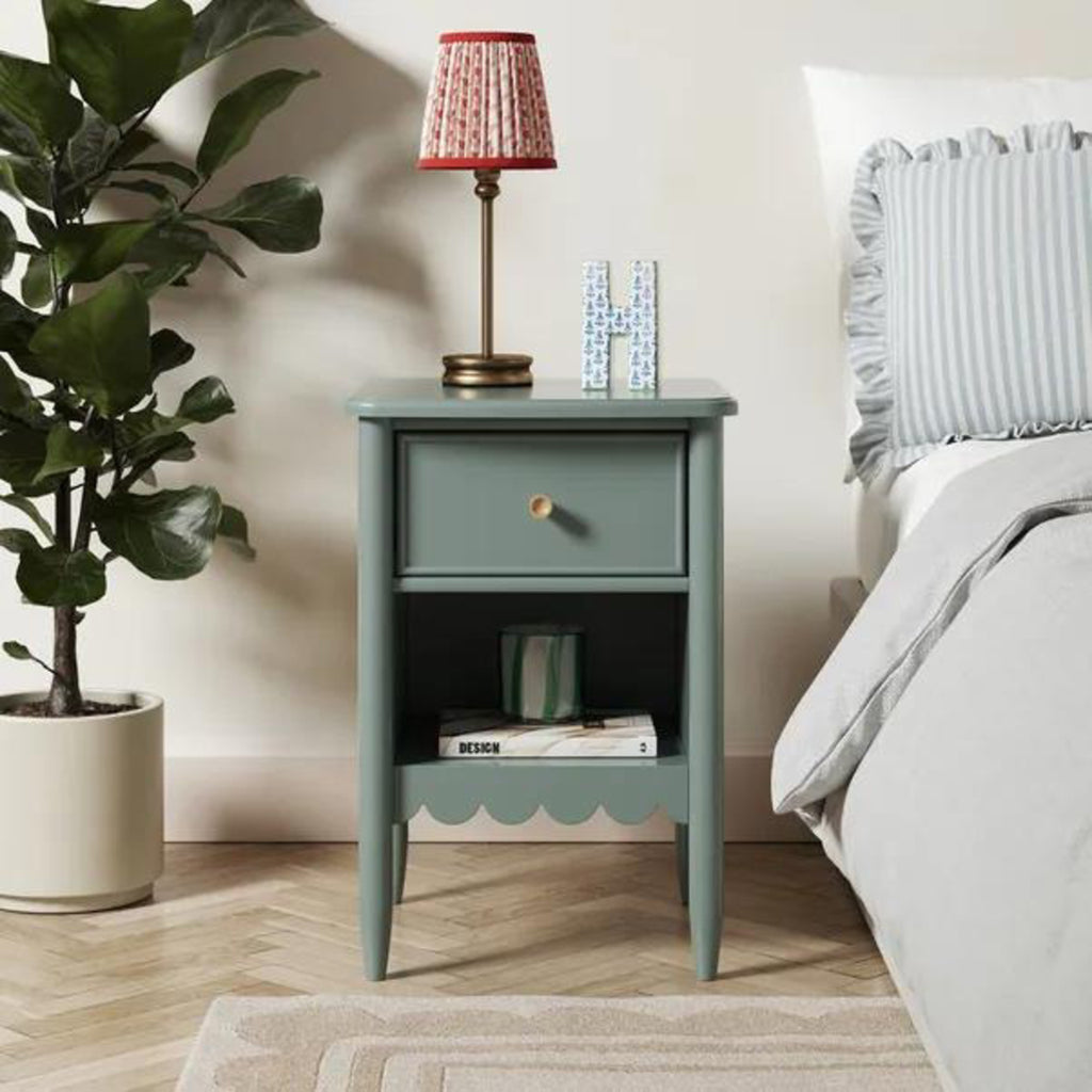 Zaira Classic Wooden Nightstand with Open Shelf
