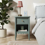 Zaira Classic Wooden Nightstand with Open Shelf