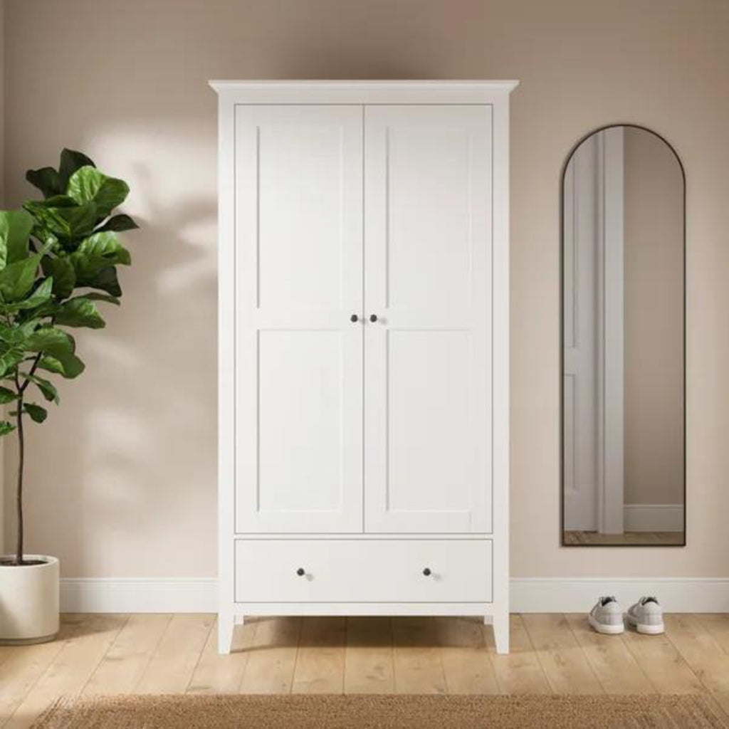 Wynmist Solid Wood 2 Door Wardrobe with 2 Drawers