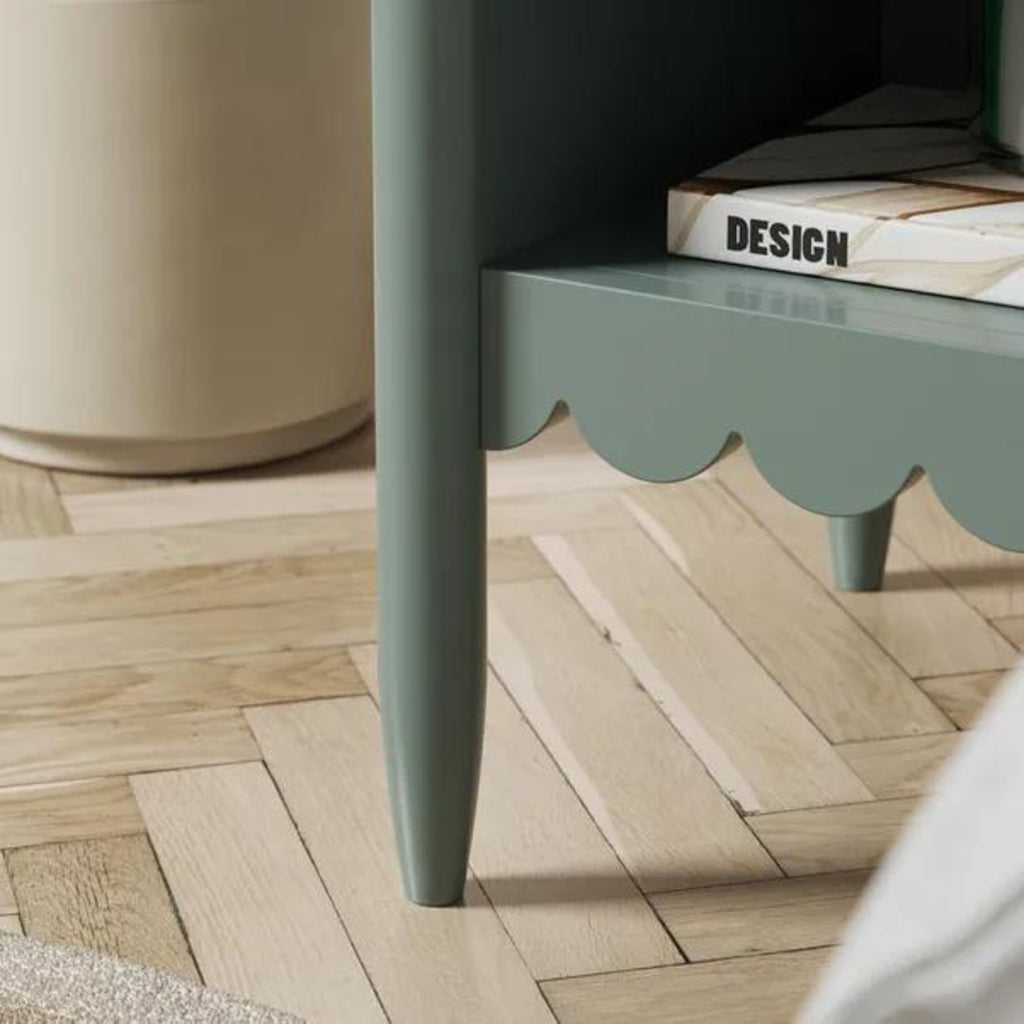 Zaira Classic Wooden Nightstand with Open Shelf