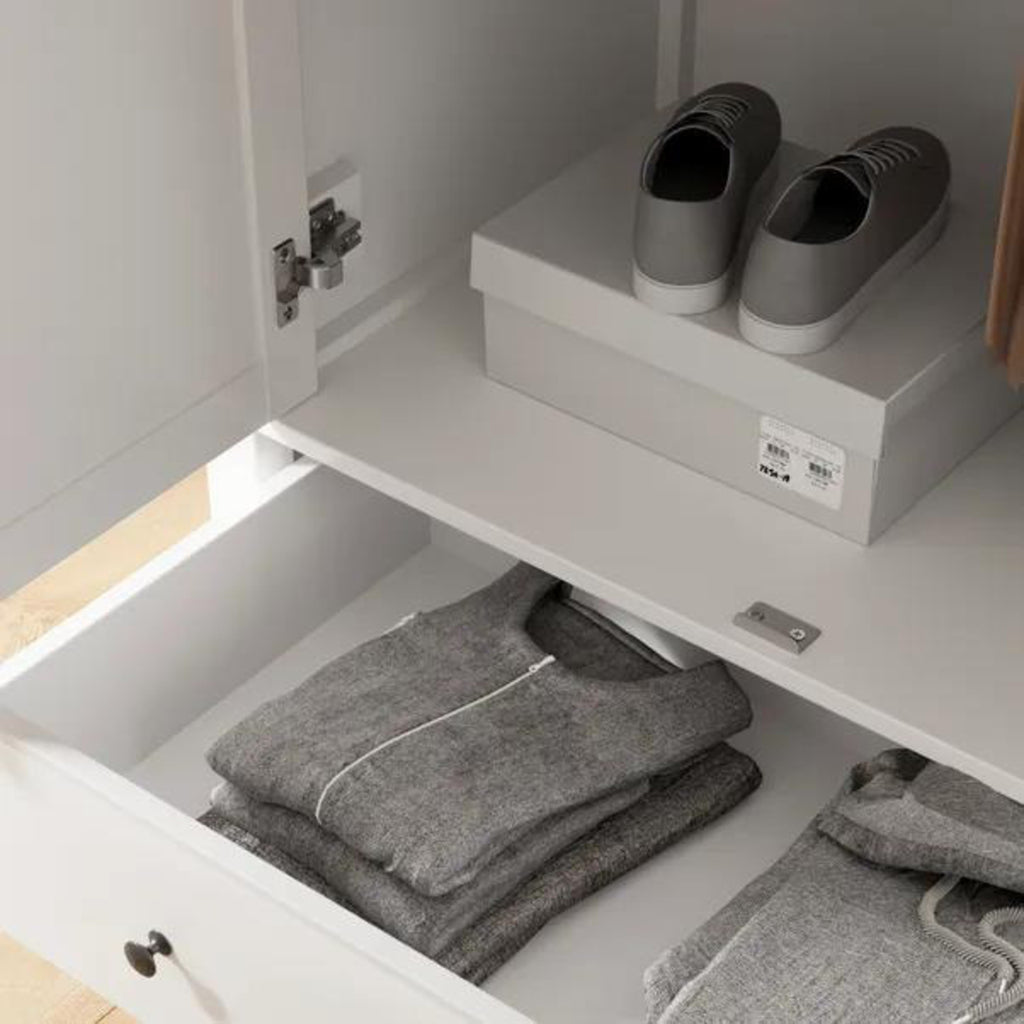 Wynmist Solid Wood 2 Door Wardrobe with 2 Drawers