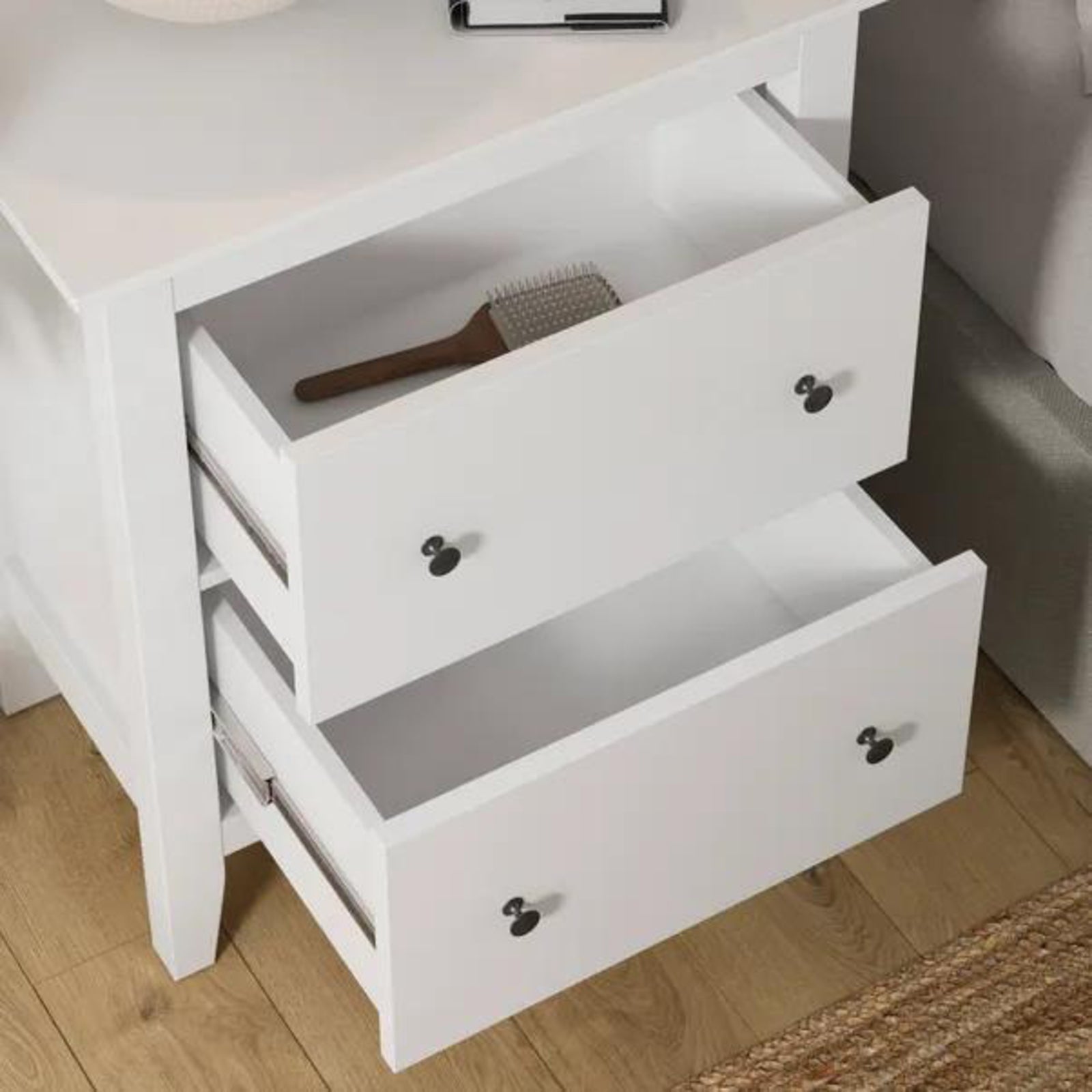 Wynmist Solid Wood 2 Drawer Bedside Chest