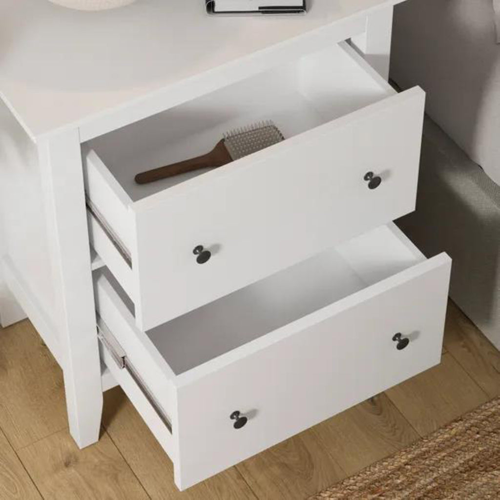 Wynmist Solid Wood 2 Drawer Bedside Chest