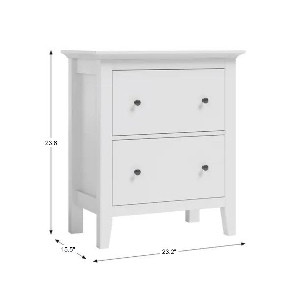 Wynmist Solid Wood 2 Drawer Bedside Chest