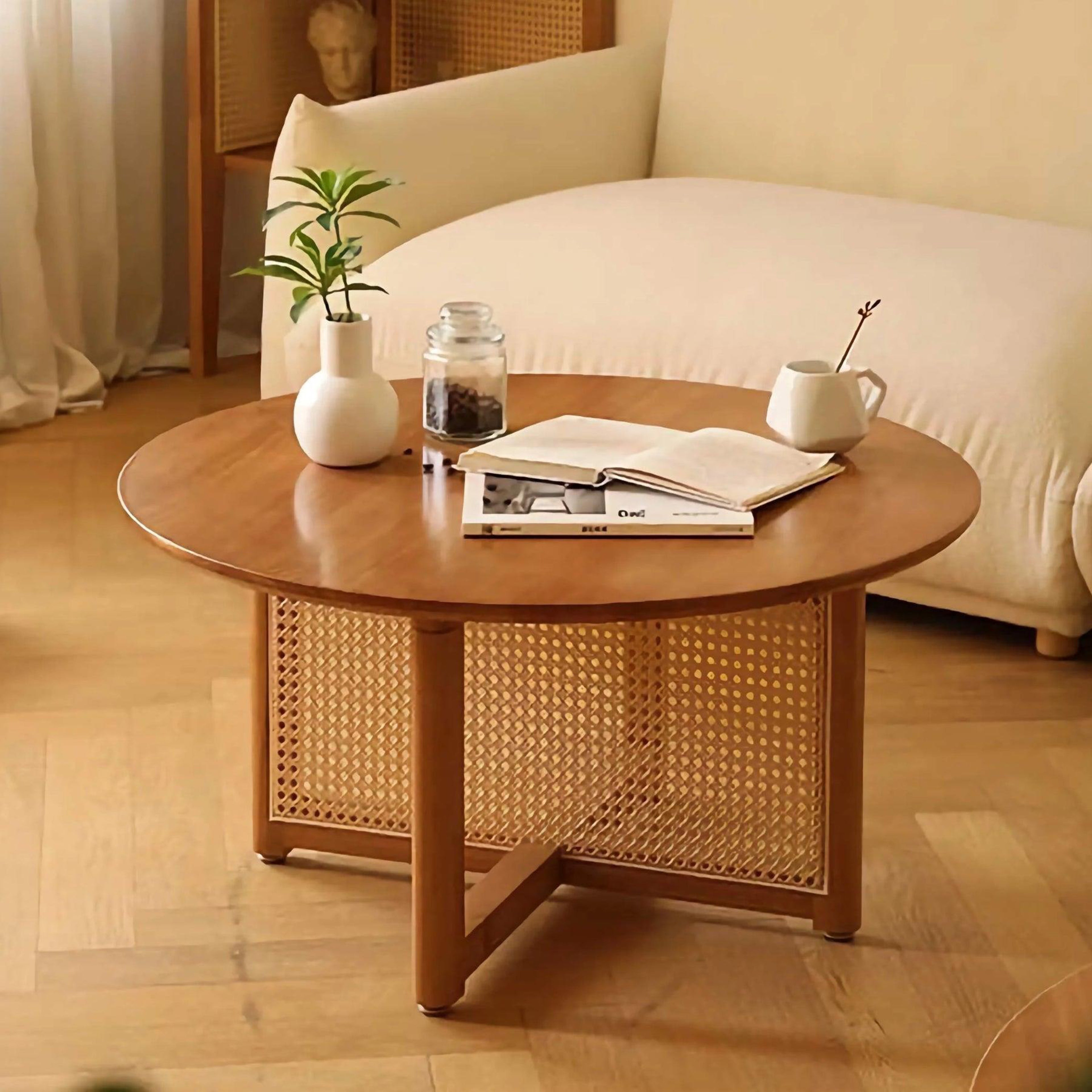 Modern Round Wooden Coffee Table