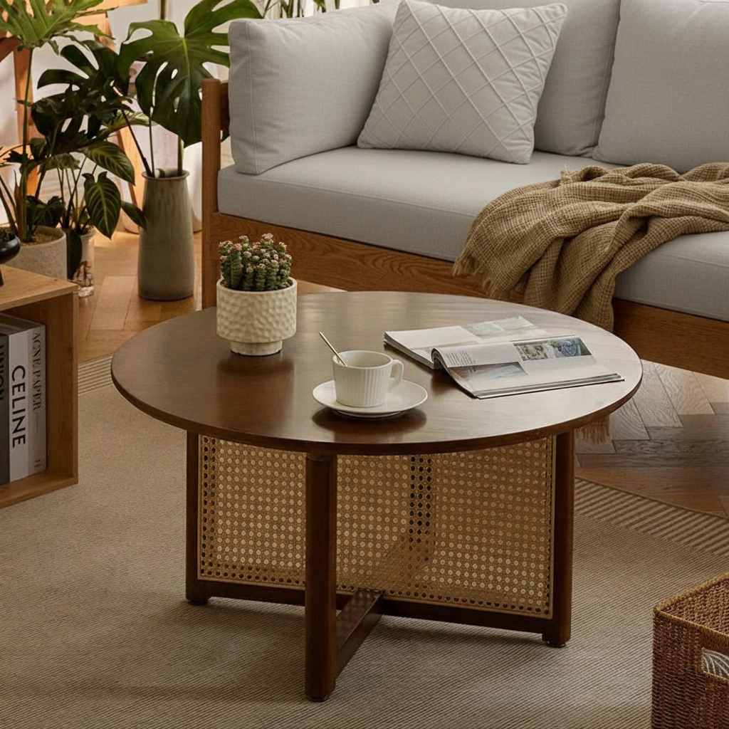 Modern Round Wooden Coffee Table