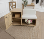 Wooden Bench Storage Side Detail | Mamta Handicraft