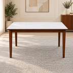 Modern Ceramic Top Dining Table Set with Chairs-6 Seater