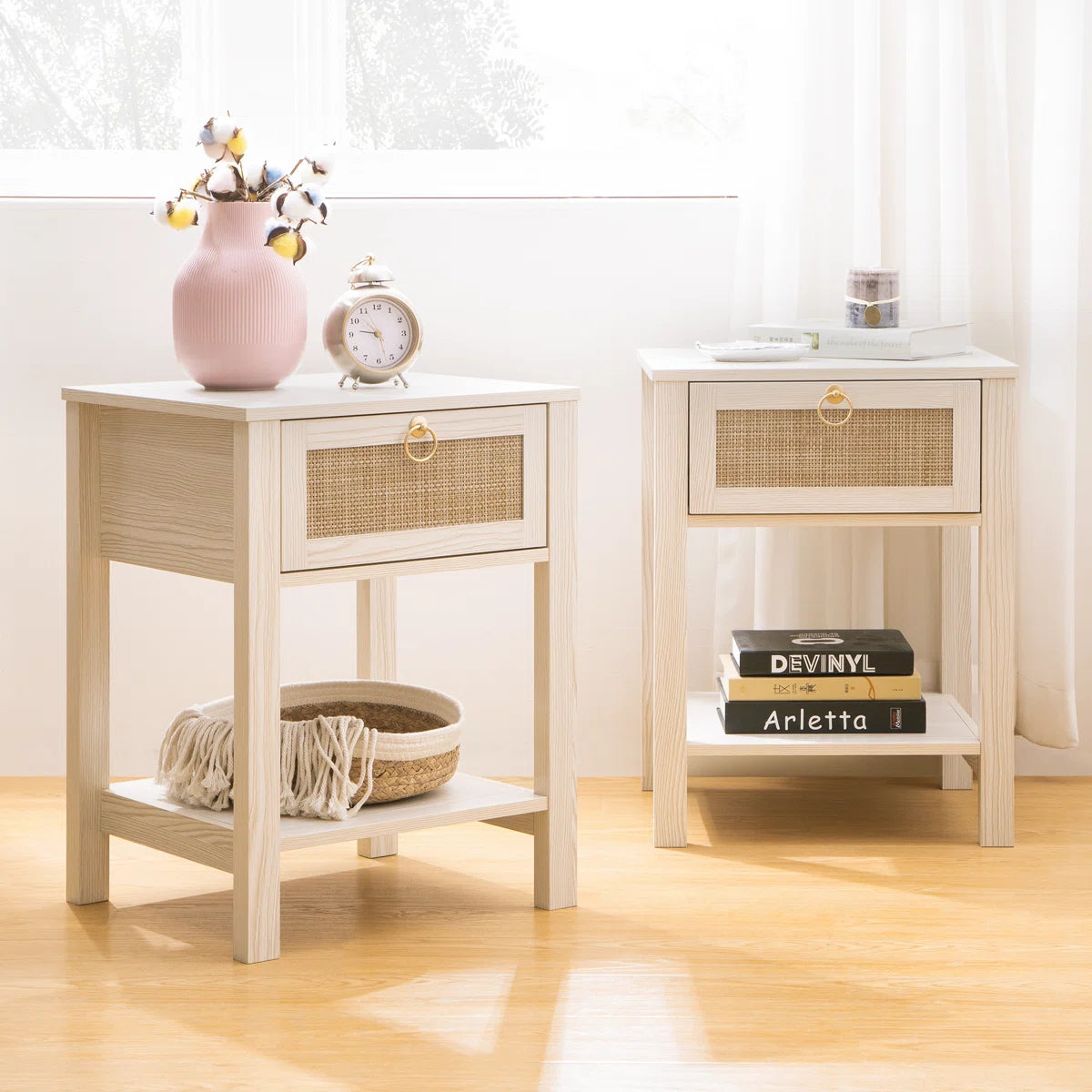 Pomodoro 23.6'' Tall 1 - Drawer Nightstand (Set of 2)