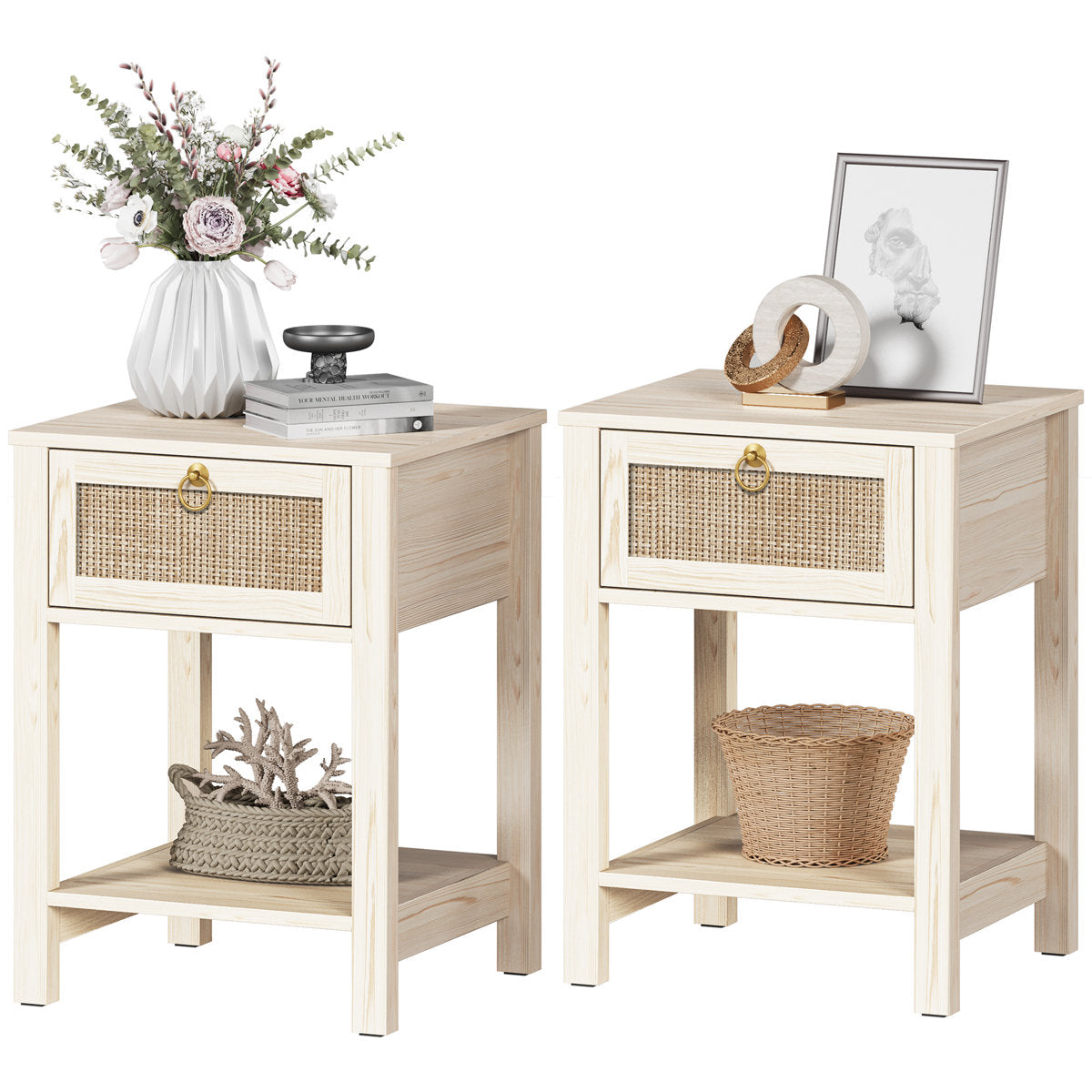 Pomodoro 23.6'' Tall 1 - Drawer Nightstand (Set of 2)