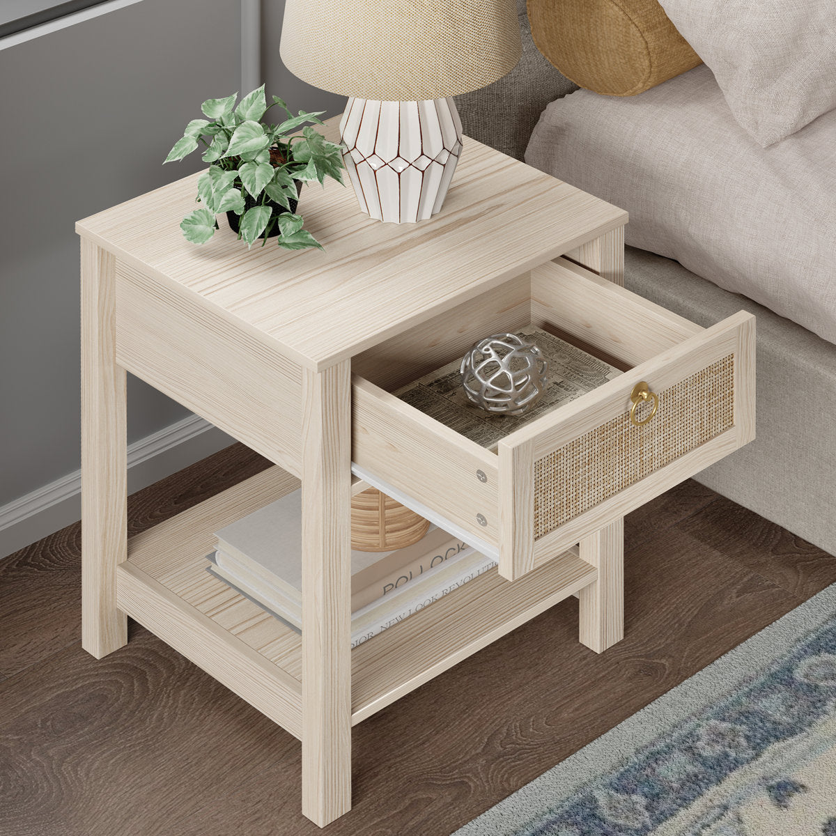 Pomodoro 23.6'' Tall 1 - Drawer Nightstand (Set of 2)
