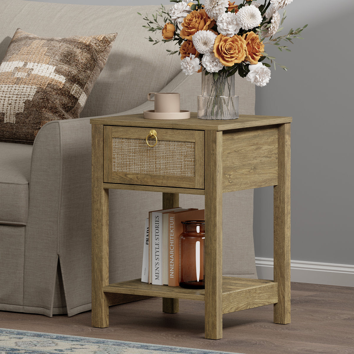 Pomodoro 23.6'' Tall 1 - Drawer Nightstand (Set of 2)