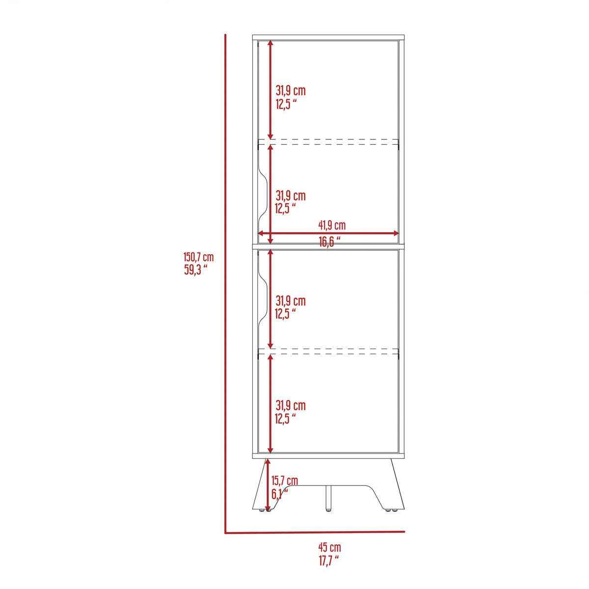 Rutherford 2-Door Pantry Cabinet Light Solidwood And White