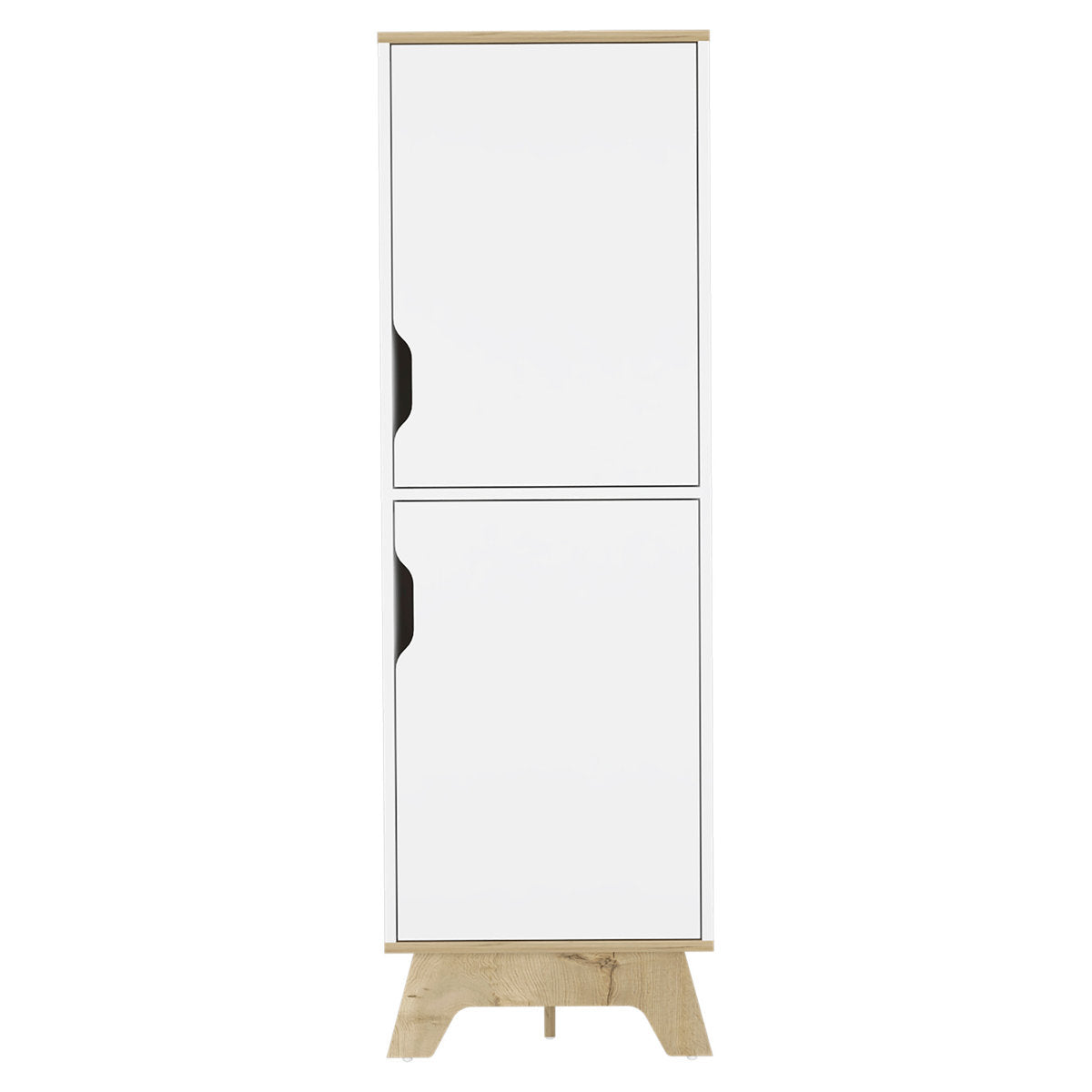 Rutherford 2-Door Pantry Cabinet Light Solidwood And White