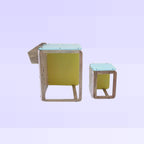 Solid Wood Kids Adjustable Stool and Table Set | Mamta Handicraft