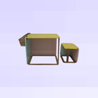 Solid Wood Kids Adjustable Stool and Table Set | Mamta Handicraft