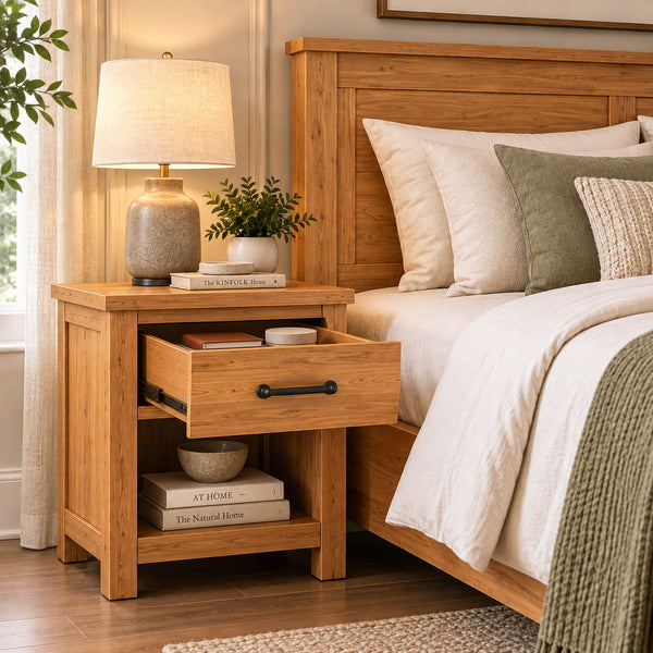Spain Teak Wood Bed Side End Table