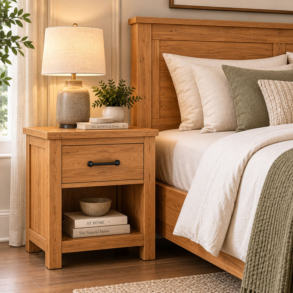 Spain Teak Wood Bed Side End Table