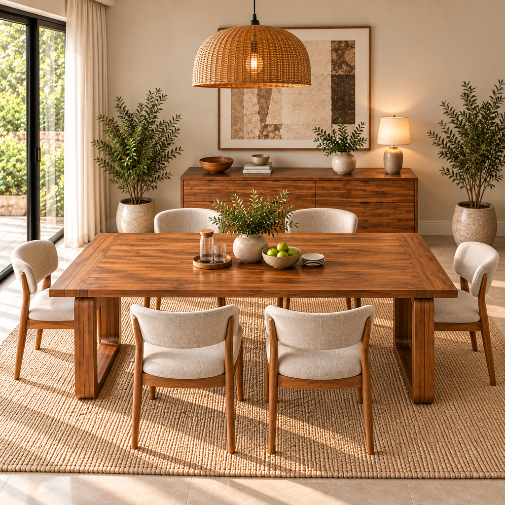 Spain Teak Wood Dining Table 6 Seater