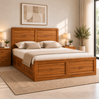 Spain Teak Wood With Hydraulic Storage Bed