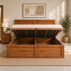 Spain Teak Wood With Hydraulic Storage Bed