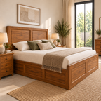 Spain Teak Wood With Hydraulic Storage Bed