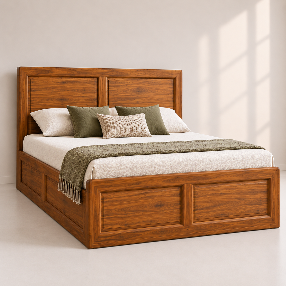 Spain Teak Wood With Hydraulic Storage Bed