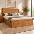 Spain Teak Wood With Hydraulic Storage Bed