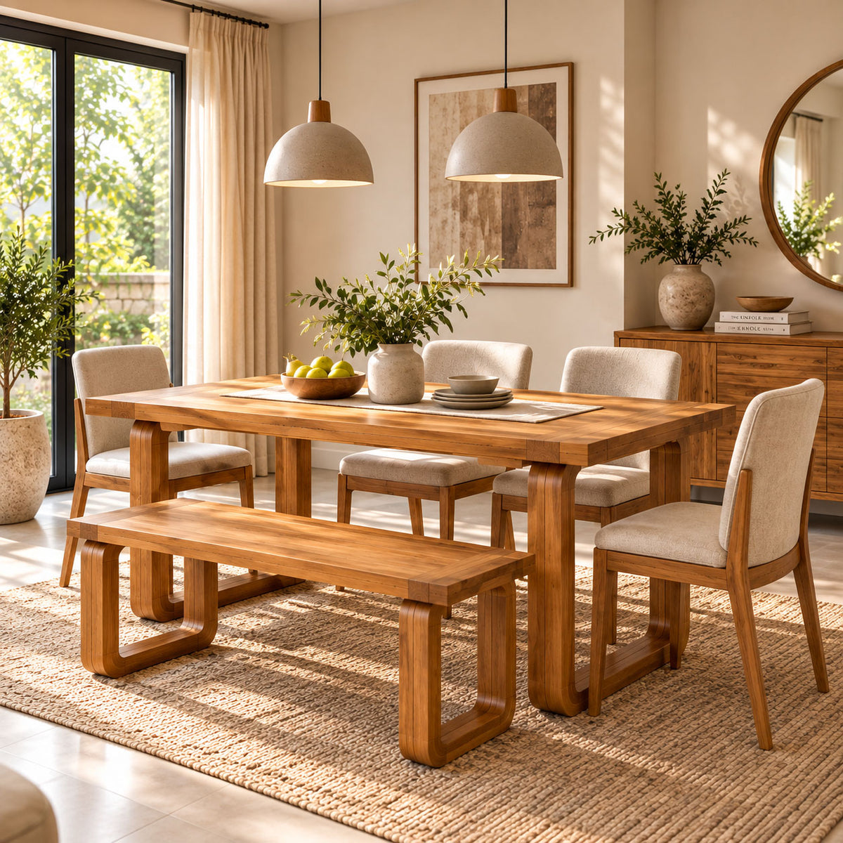 Spain Teak Wood Dining Bench