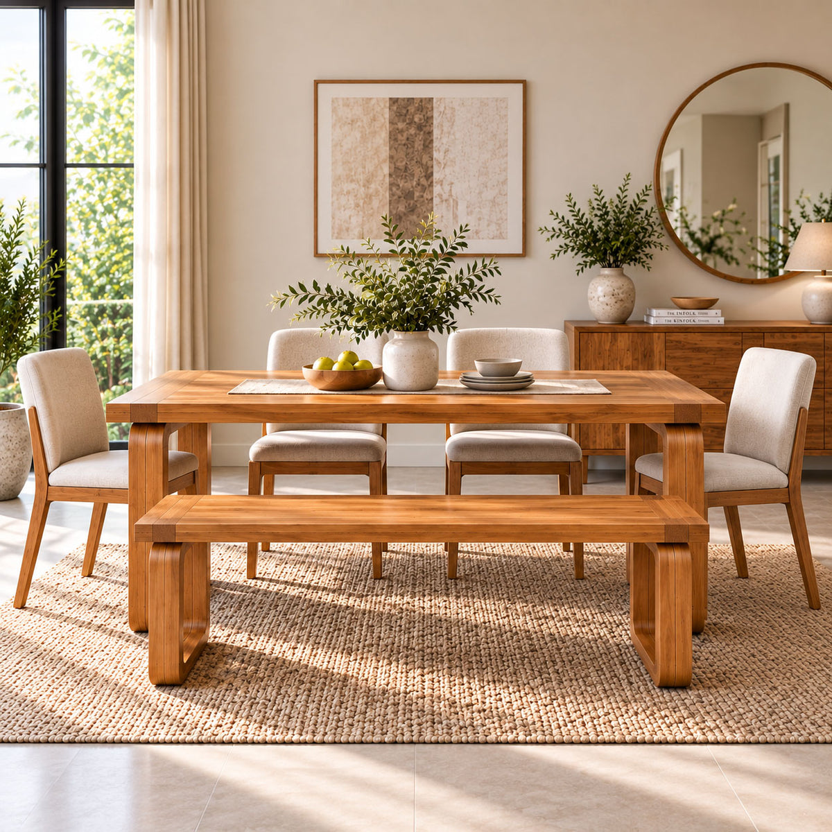 Spain Teak Wood Dining Bench