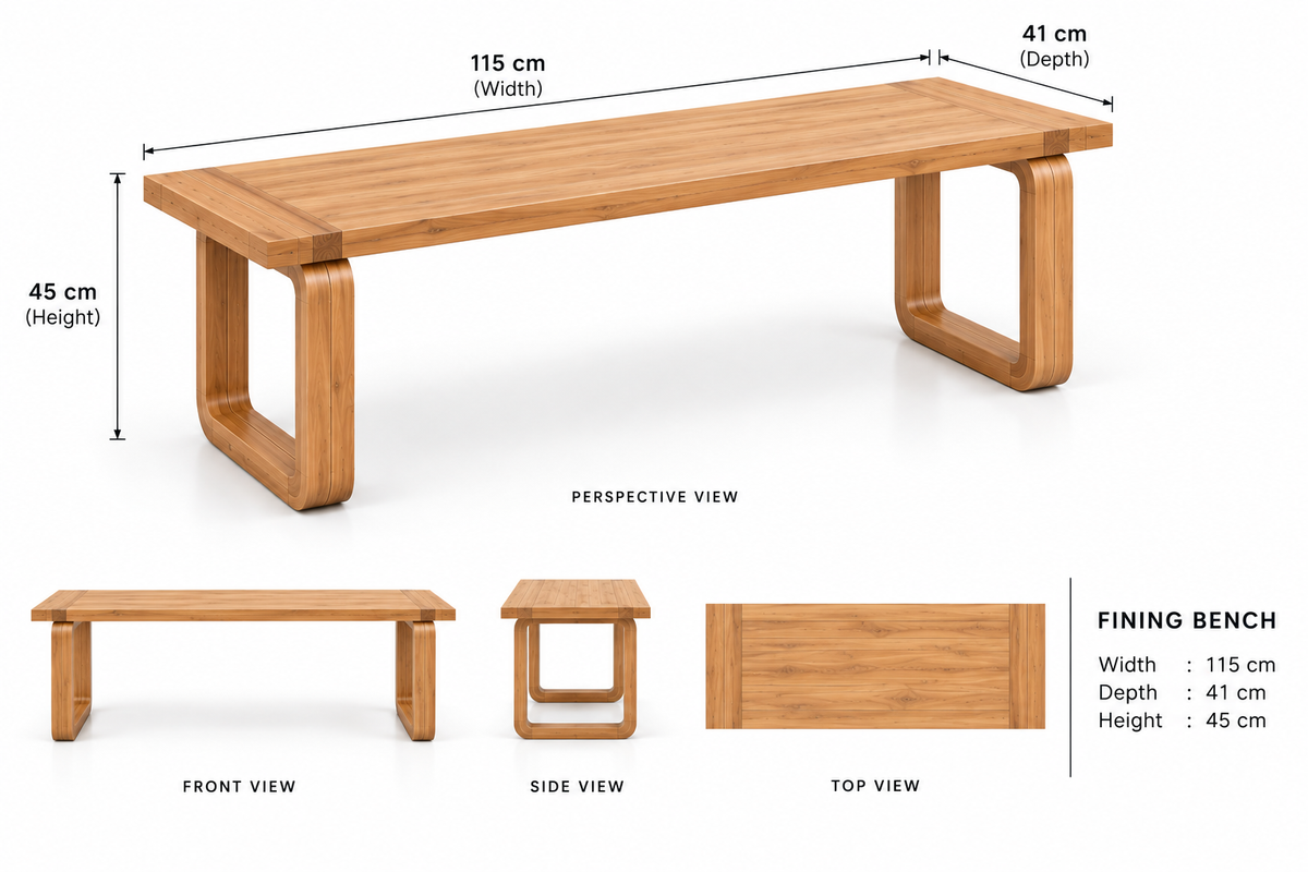 Spain Teak Wood Dining Bench