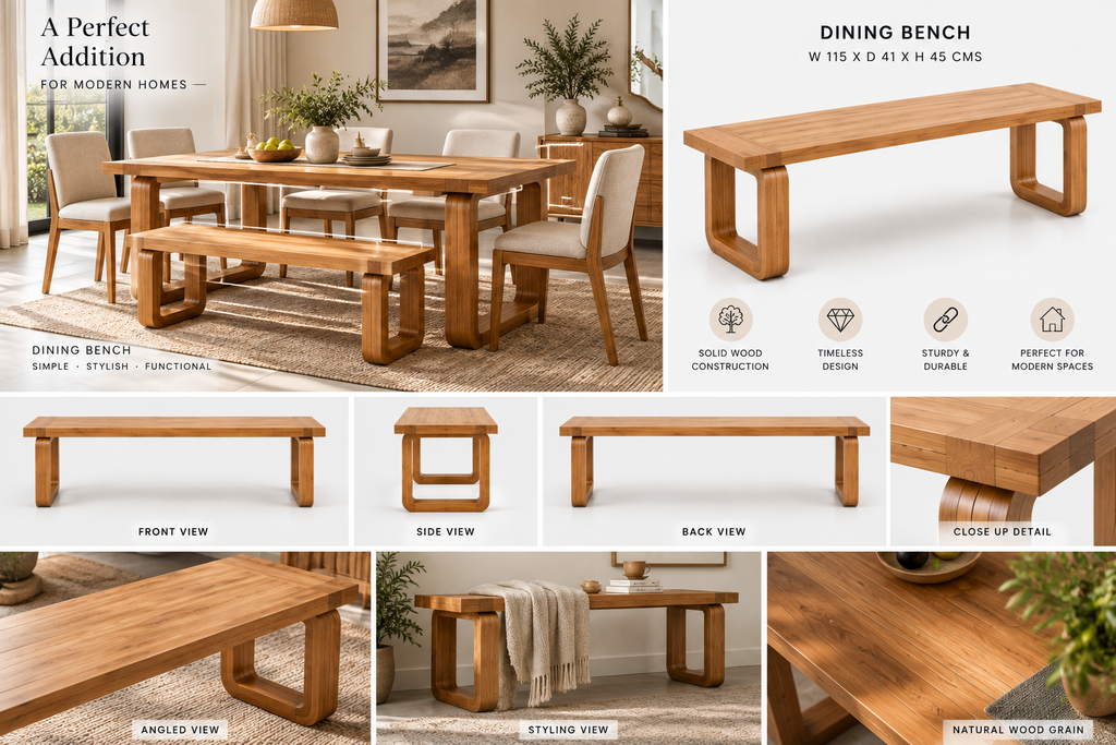 Spain Teak Wood Dining Bench