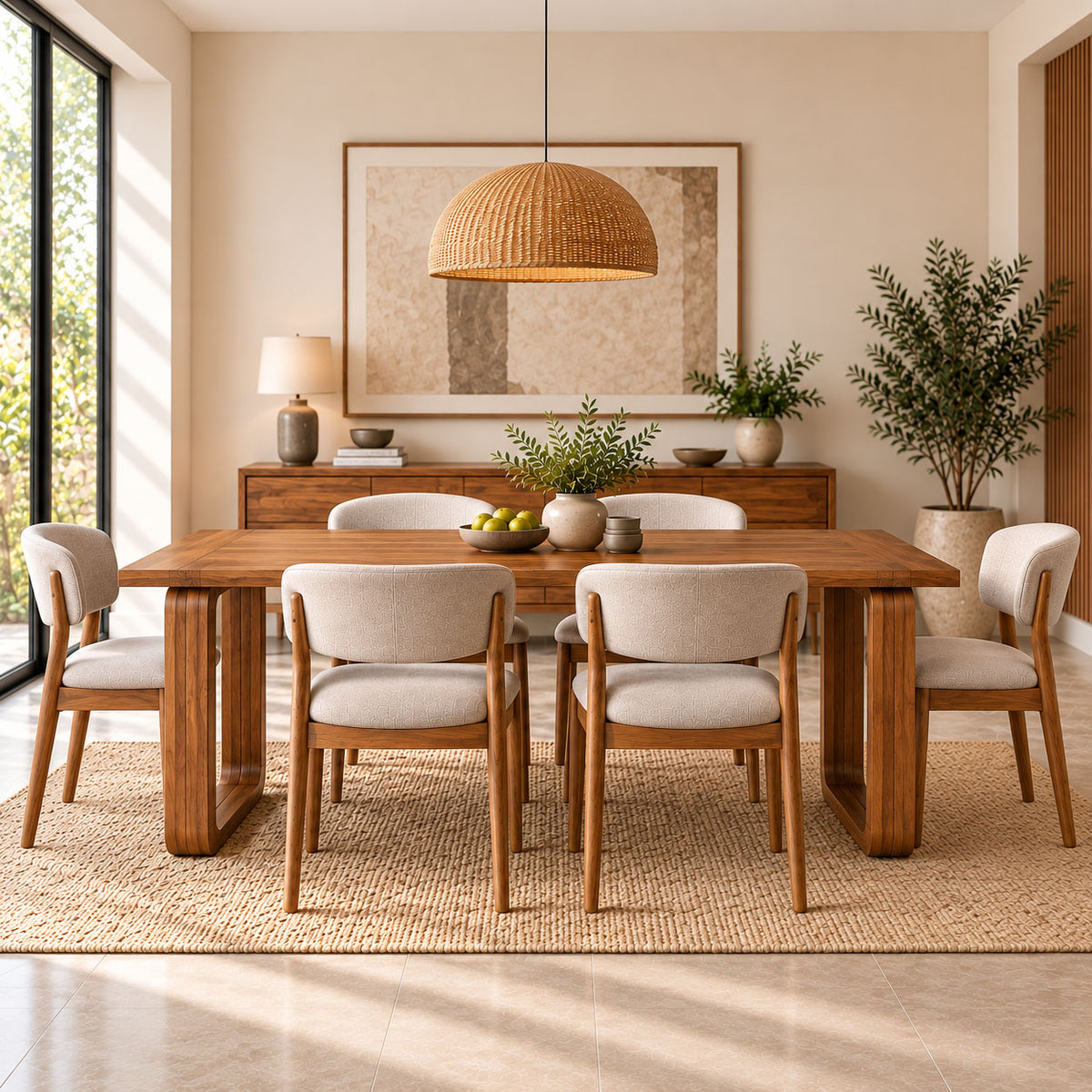 Spain Teak Wood Dining Table 6 Seater