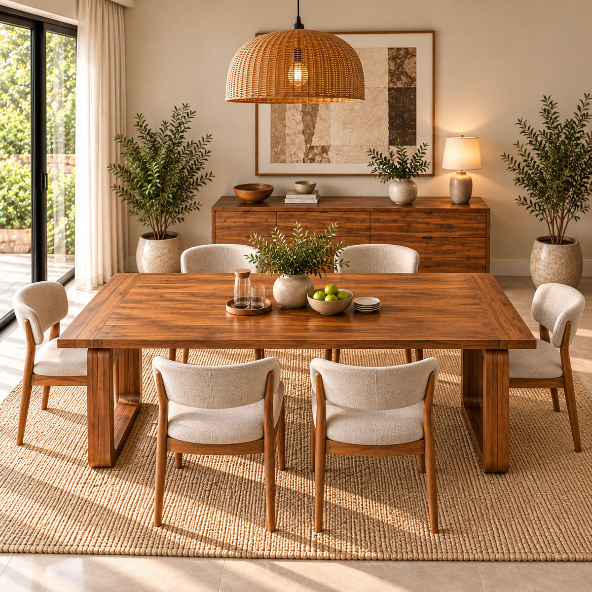 Spain Teak Wood Dining Table 6 Seater