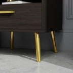 Sparacino Modern Nightstand with Golden Legs and Spacious Storage