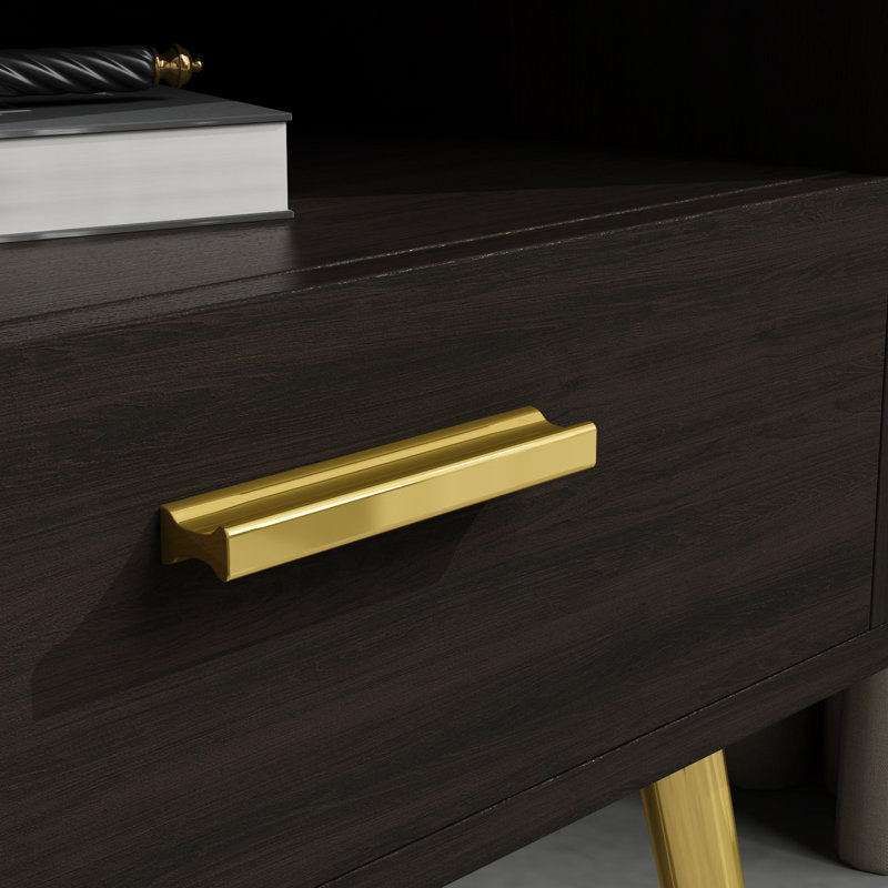 Sparacino Modern Nightstand with Golden Legs and Spacious Storage