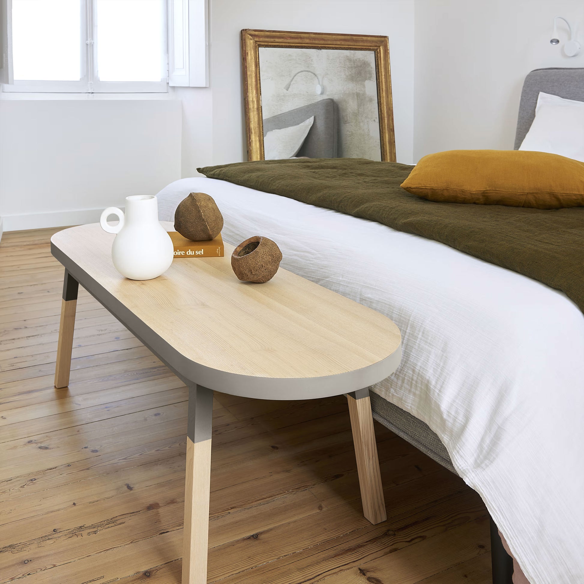 Egee - Bed bench end 140 cm, 100% solid wood