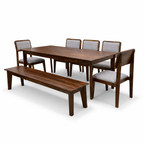 Urban Living 8 Seater Dining Set Honey Side View | Mamta Handicraft