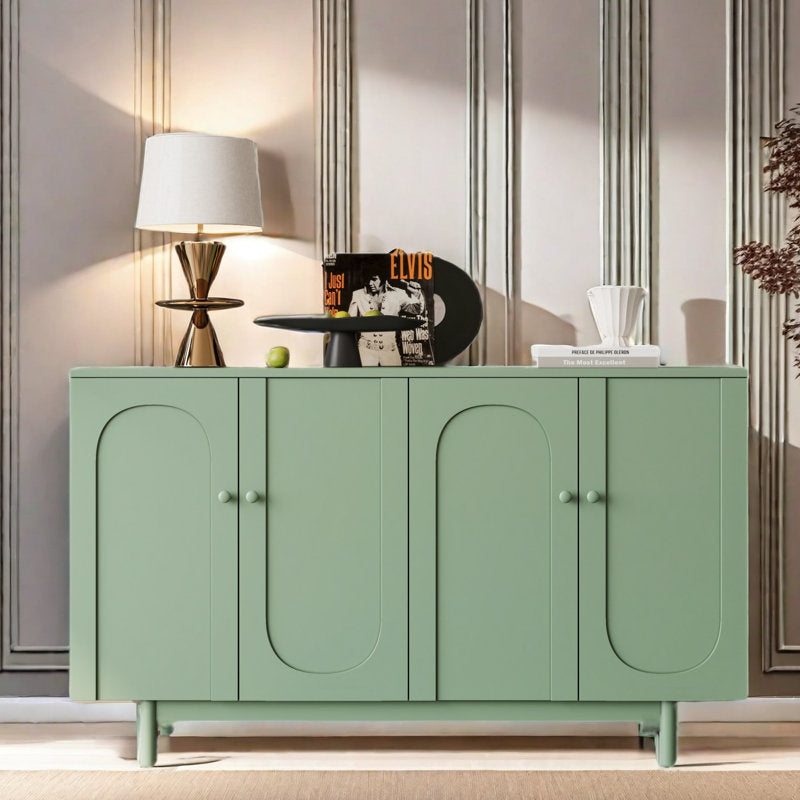 Functional 4-Door Intaglio Storage Cabinet Buffet Cabinet Sideboard Cabinet Office Credenza