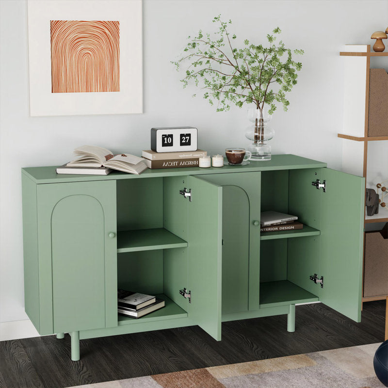 Functional 4-Door Intaglio Storage Cabinet Buffet Cabinet Sideboard Cabinet Office Credenza