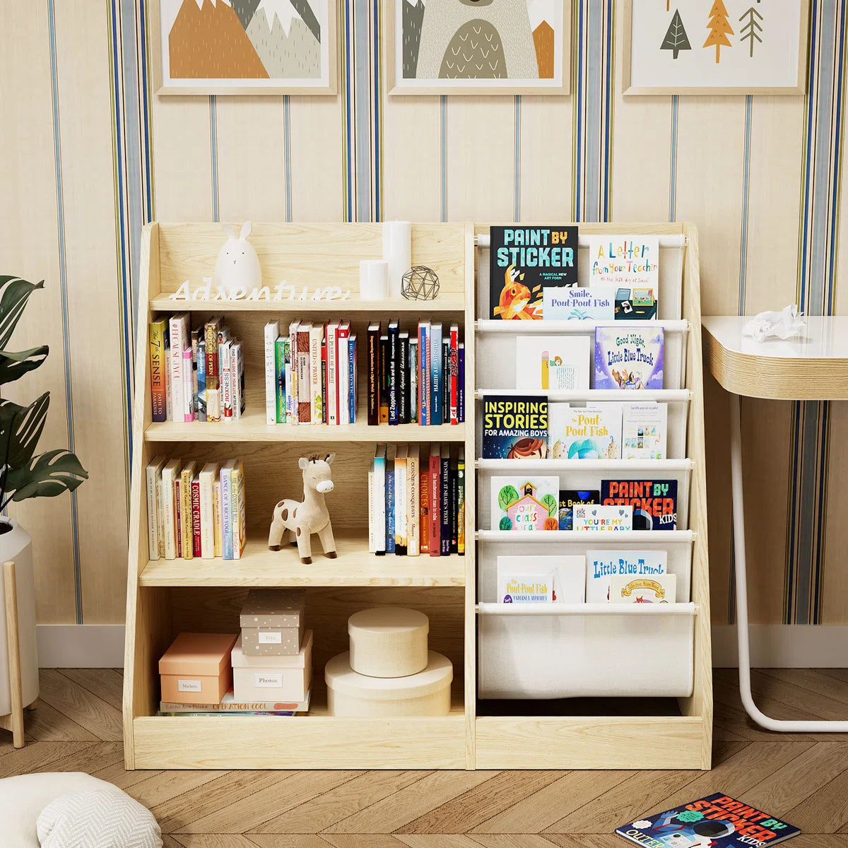 Maggiorina Kids Standard Bookcase, Storage Book Rack, Organizer Cabinet, Book Display