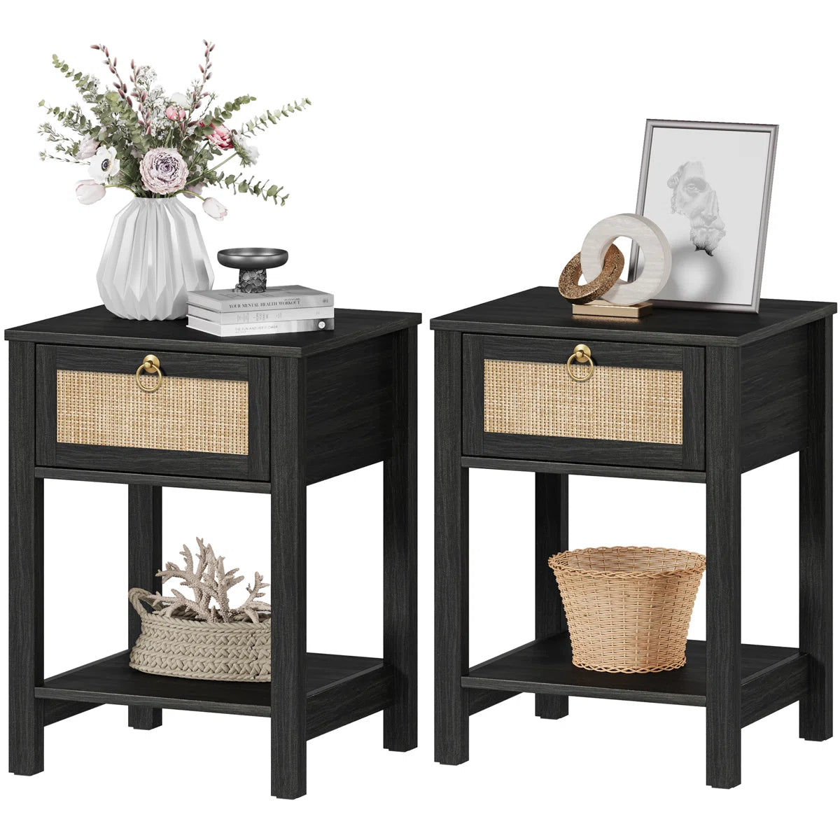 Pomodoro 23.6'' Tall 1 - Drawer Nightstand (Set of 2)