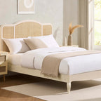 Solid Wood Annecy Rattan Bed Frame | Mamta Handicraft