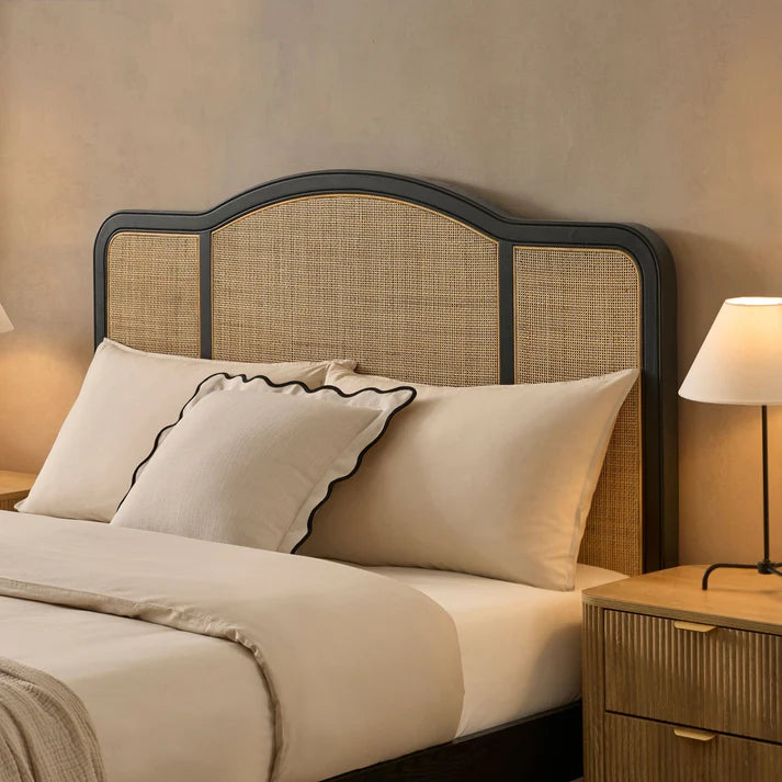 Solid Wood Annecy Rattan Bed Frame | Mamta Handicraft
