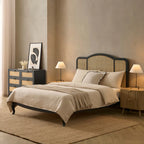 Solid Wood Annecy Rattan Bed Frame | Mamta Handicraft