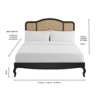 Solid Wood Annecy Rattan Bed Frame | Mamta Handicraft