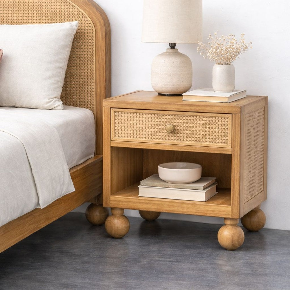 Valencia Rattan Nightstand Bedside Table | Mamta Handicraft